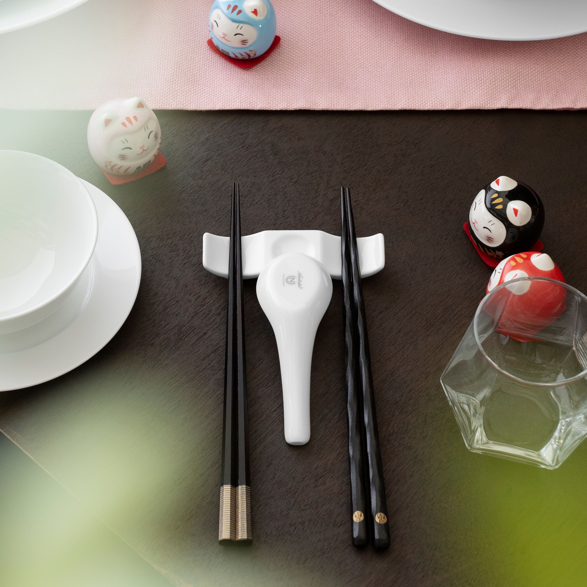  Dụng cụ gác đũa & thìa (gác đũa muỗng) dài 10,8cm sứ trắng | Art Stage 4257L - 91831 