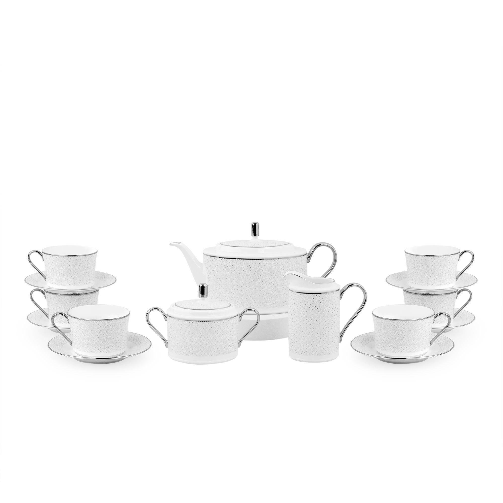  Bộ ấm chén uống trà (ấm 1.250ml, chén 245ml) 15 món sứ xương | Broome Street 4913L - T017A 