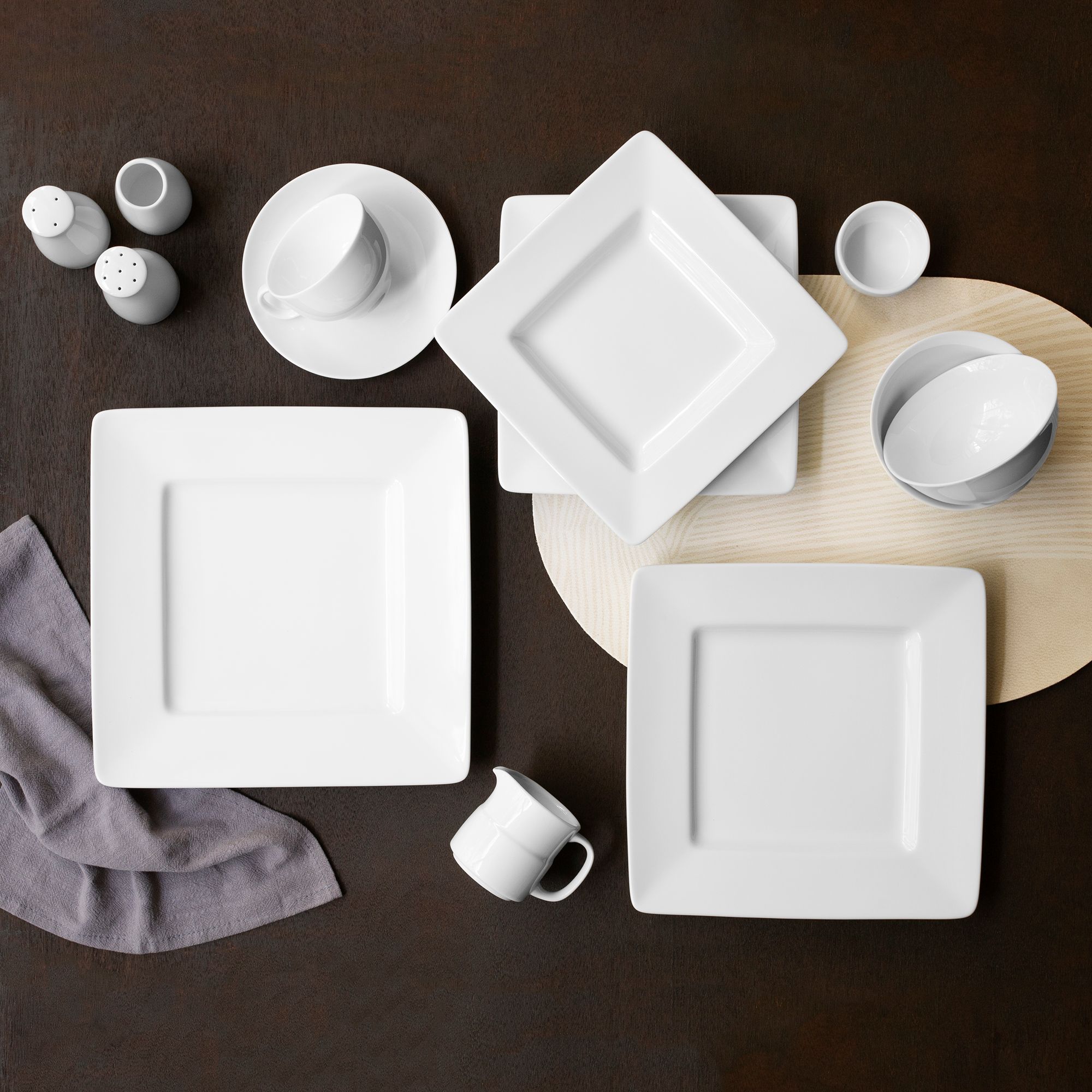  Đĩa vuông sâu lòng cỡ vừa cạnh dài 20,6cm sứ trắng | Art Stage 1609L - 91136 