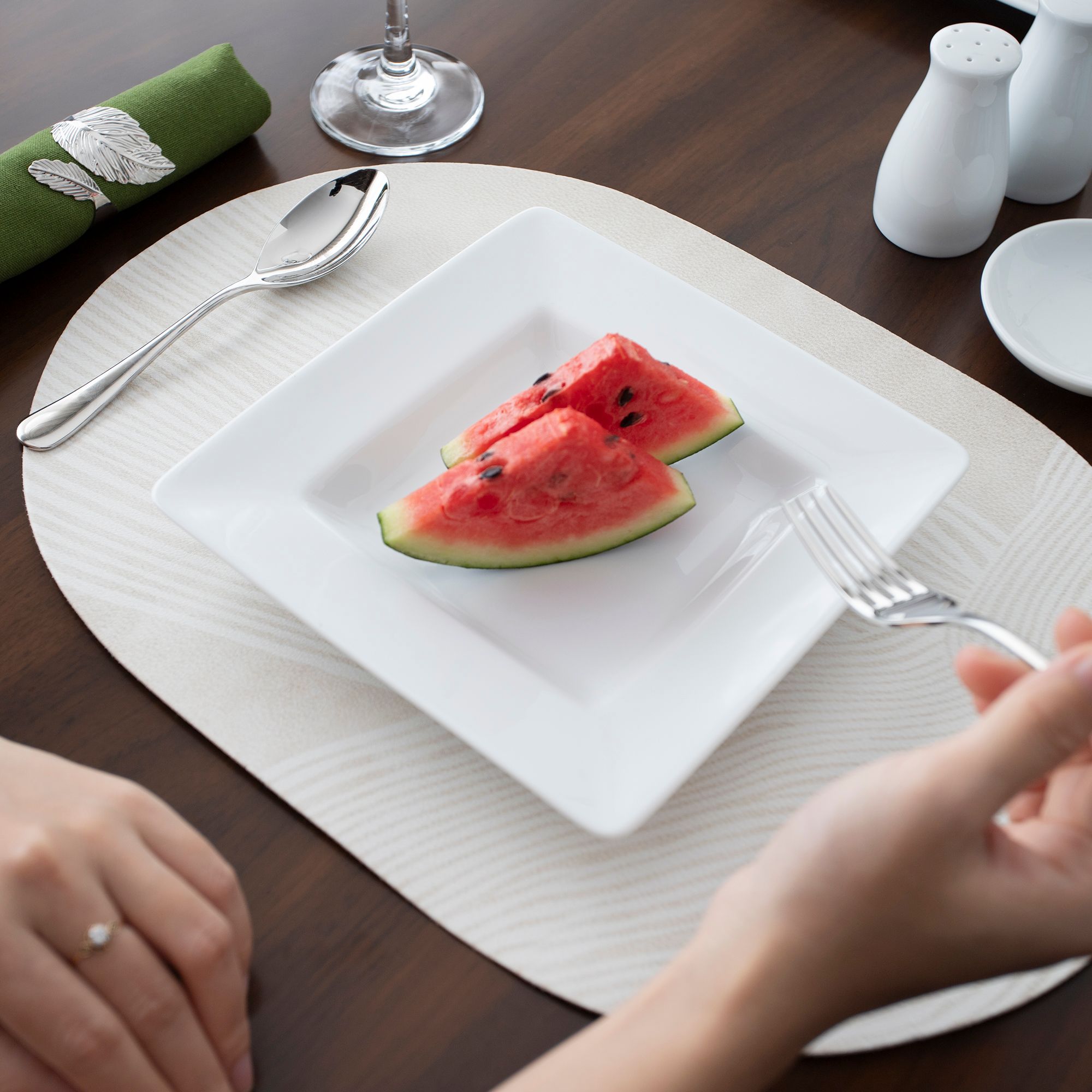  Đĩa vuông sâu lòng cỡ vừa cạnh dài 20,6cm sứ trắng | Art Stage 1609L - 91136 