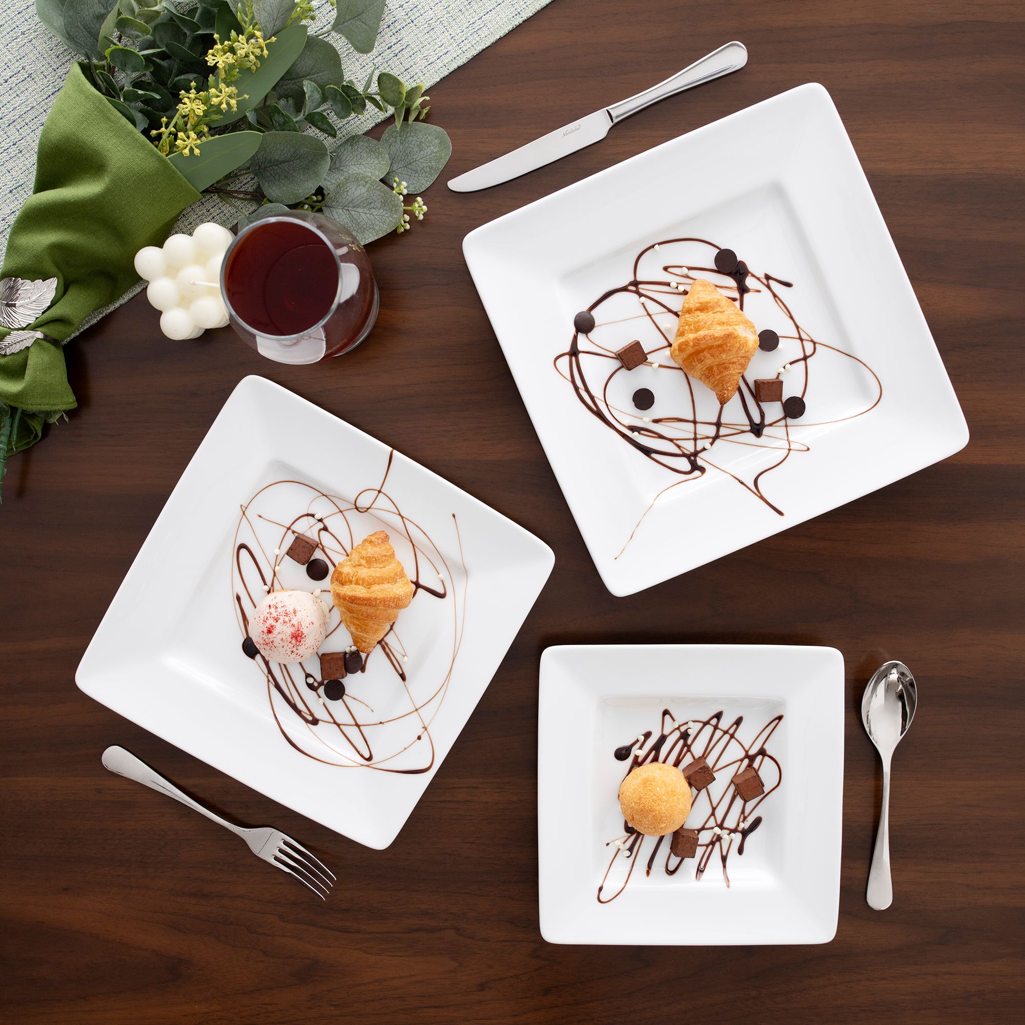  Đĩa vuông sâu lòng cỡ vừa cạnh dài 20,6cm sứ trắng | Art Stage 1609L - 91136 