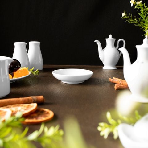  Đĩa tròn 9,8cm đựng nước chấm, gia vị sứ trắng | Art Stage 4257L - 91419 