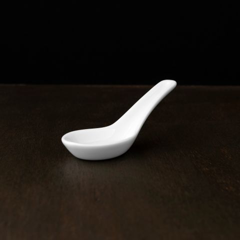  Thìa sứ (muỗng sứ) dài 12cm sứ trắng | Art Stage 4257L - 91430 