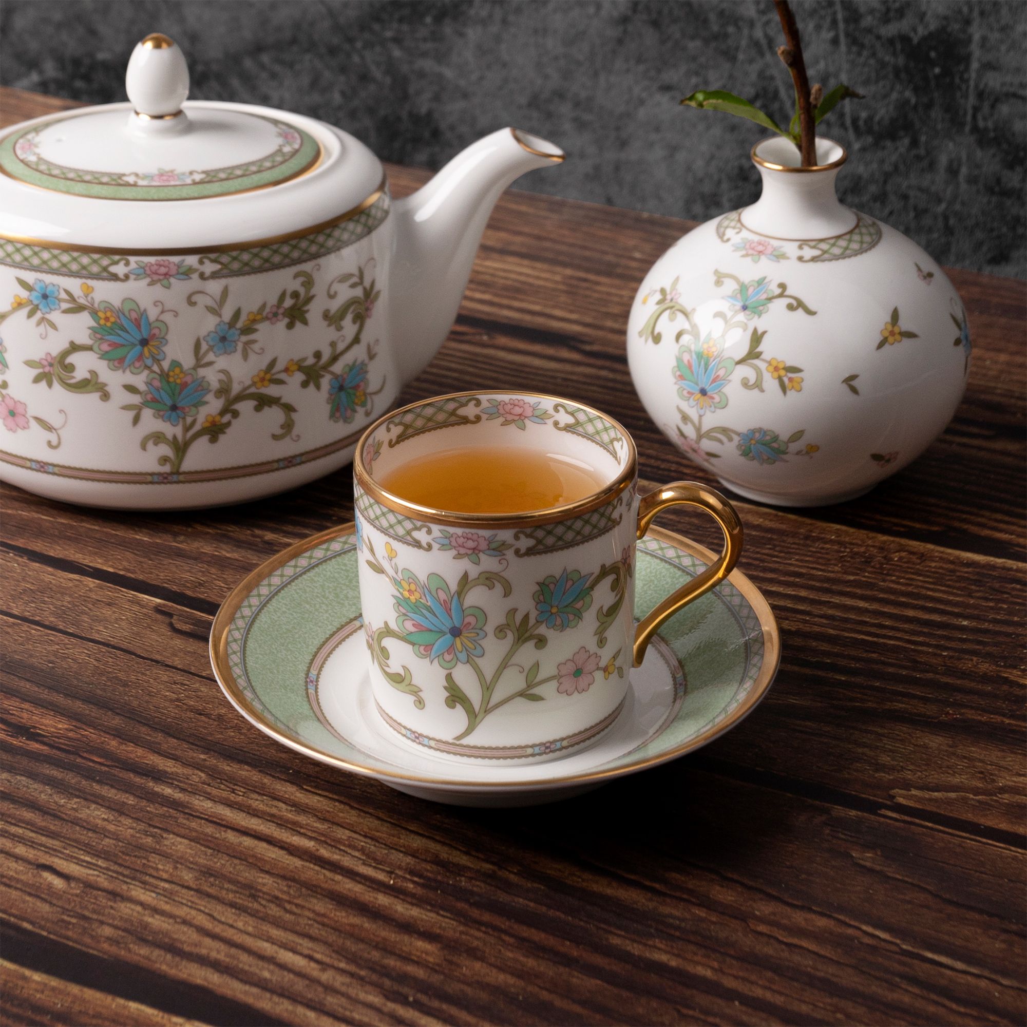  Chén trà (tách trà) nhỏ dung tích 125ml kèm đĩa lót sứ xương Nhật Bản | Yoshino 9983J - Y59881 