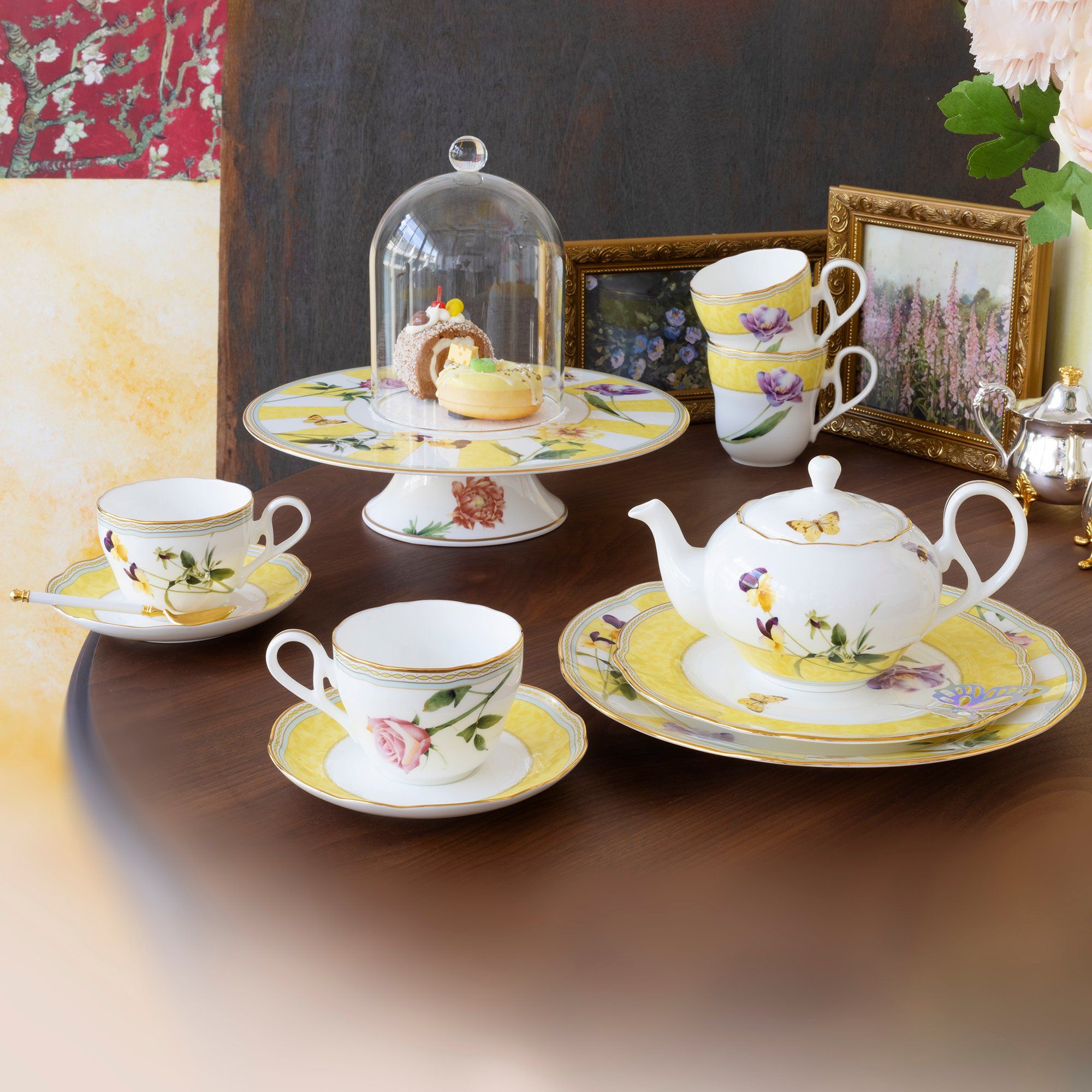  Bộ ấm chén uống trà 13 món (ấm 600ml, tách 250ml) sứ xương | Harvest Dream 4989L - T014M 