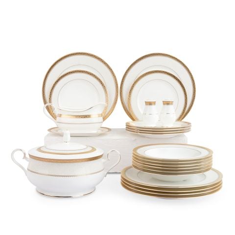  Bộ đĩa ăn kiểu Âu 22 món (cho 6 người) sứ xương | Odessa Gold 4874L - D024AN 