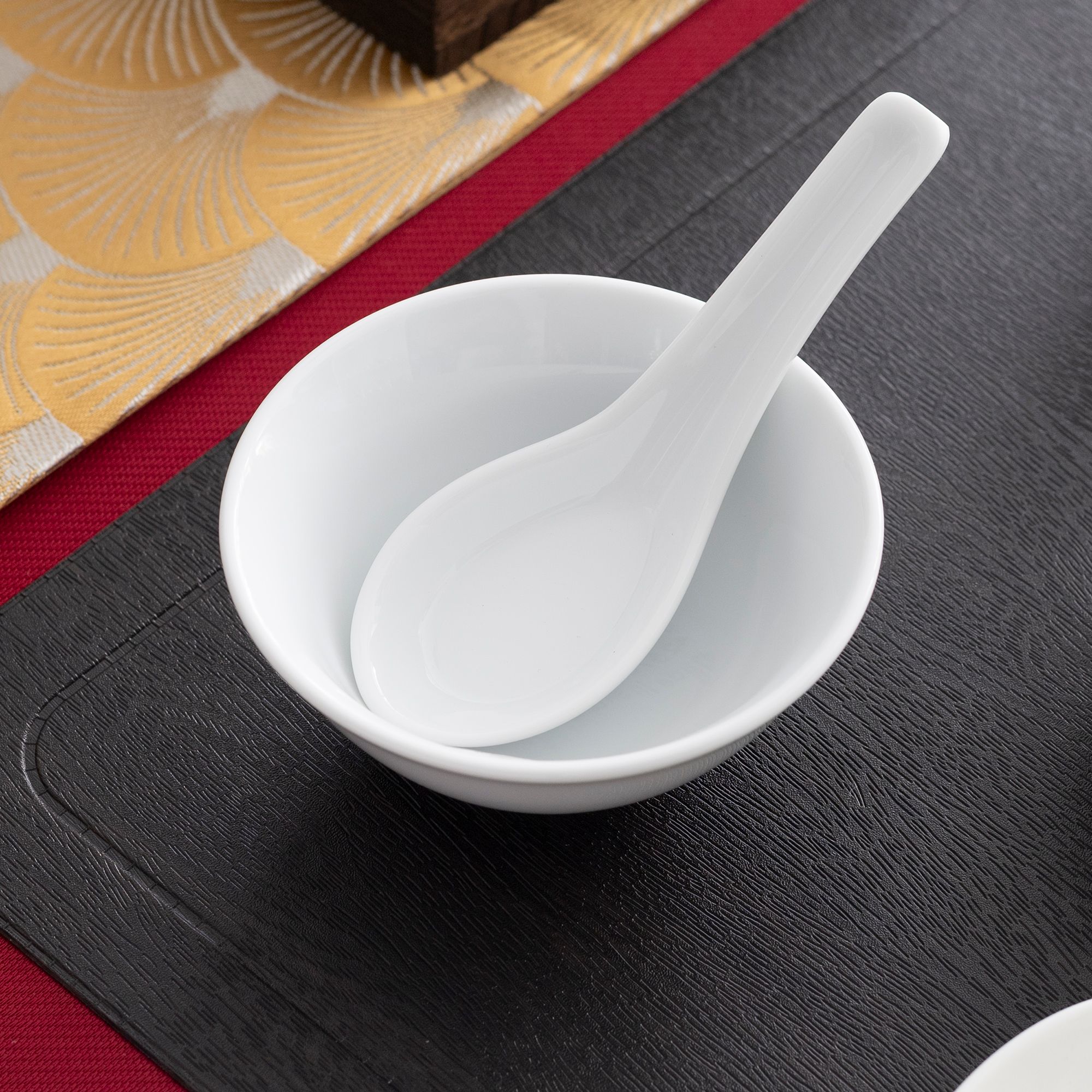  Thìa sứ (muỗng sứ) dài 12cm sứ trắng | Art Stage 4257L - 91430 