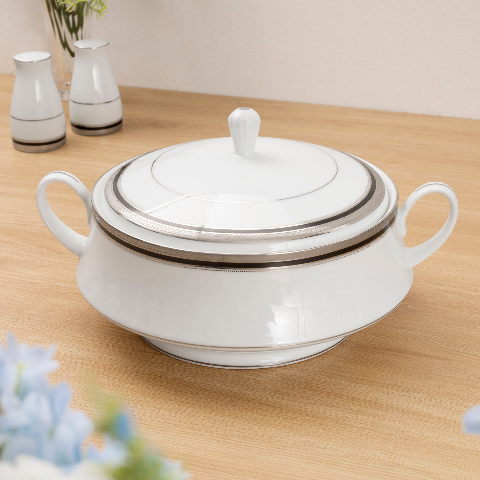  Bộ đĩa ăn kiểu Âu 22 món (cho 6 người) sứ trắng | Austin Platinum 4360L - D024AL 