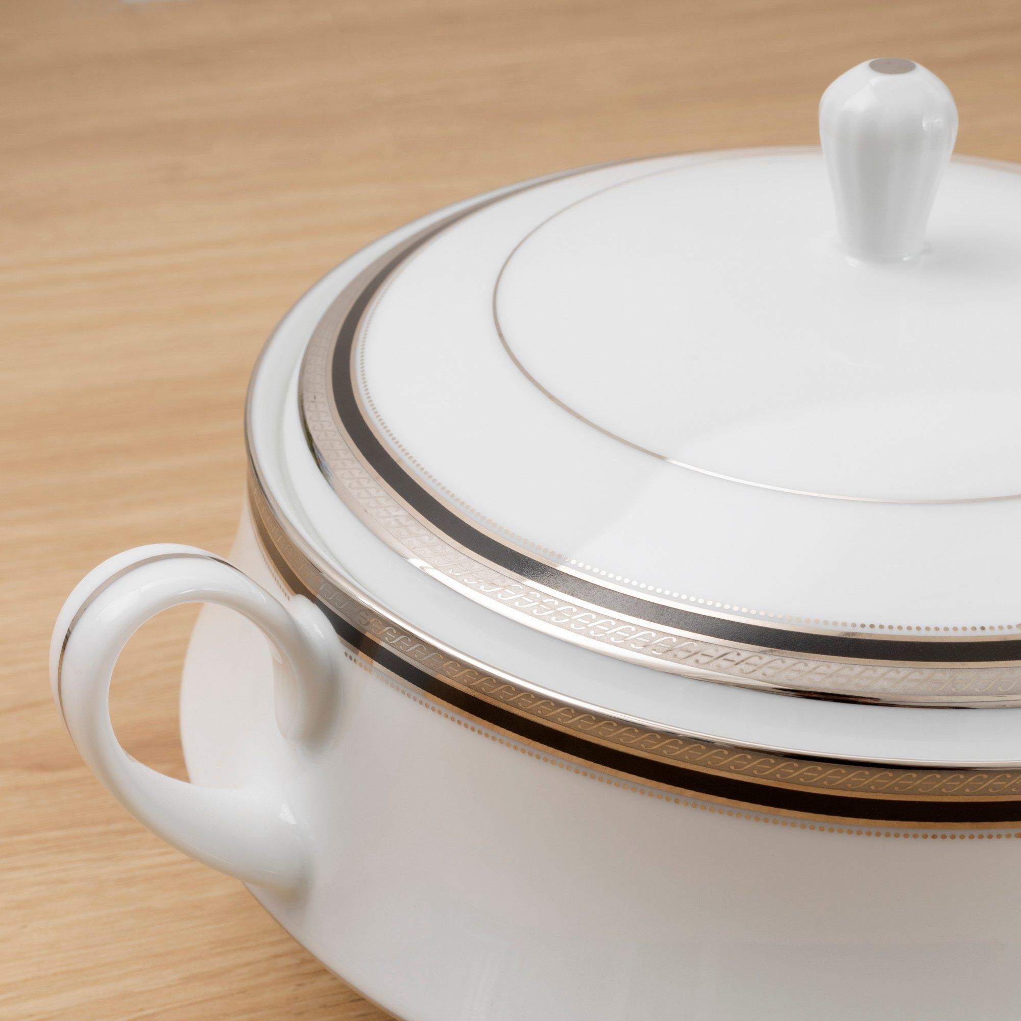  Bộ đĩa ăn kiểu Âu 22 món (cho 6 người) sứ trắng | Austin Platinum 4360L - D024AL 
