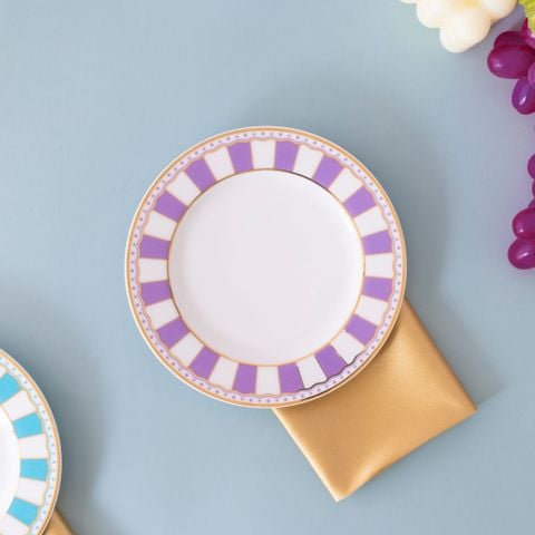  Bộ 02 đĩa tròn cỡ nhỏ 16,3cm (tím lavender) sứ trắng | CRNIVL Lavender M-248L - Q002N 