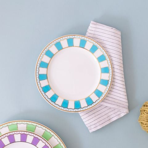  Bộ 02 đĩa tròn cỡ nhỏ 16,3cm (xanh dương pastel) sứ trắng | CRNIVL Light Blue M-253L - Q002N 