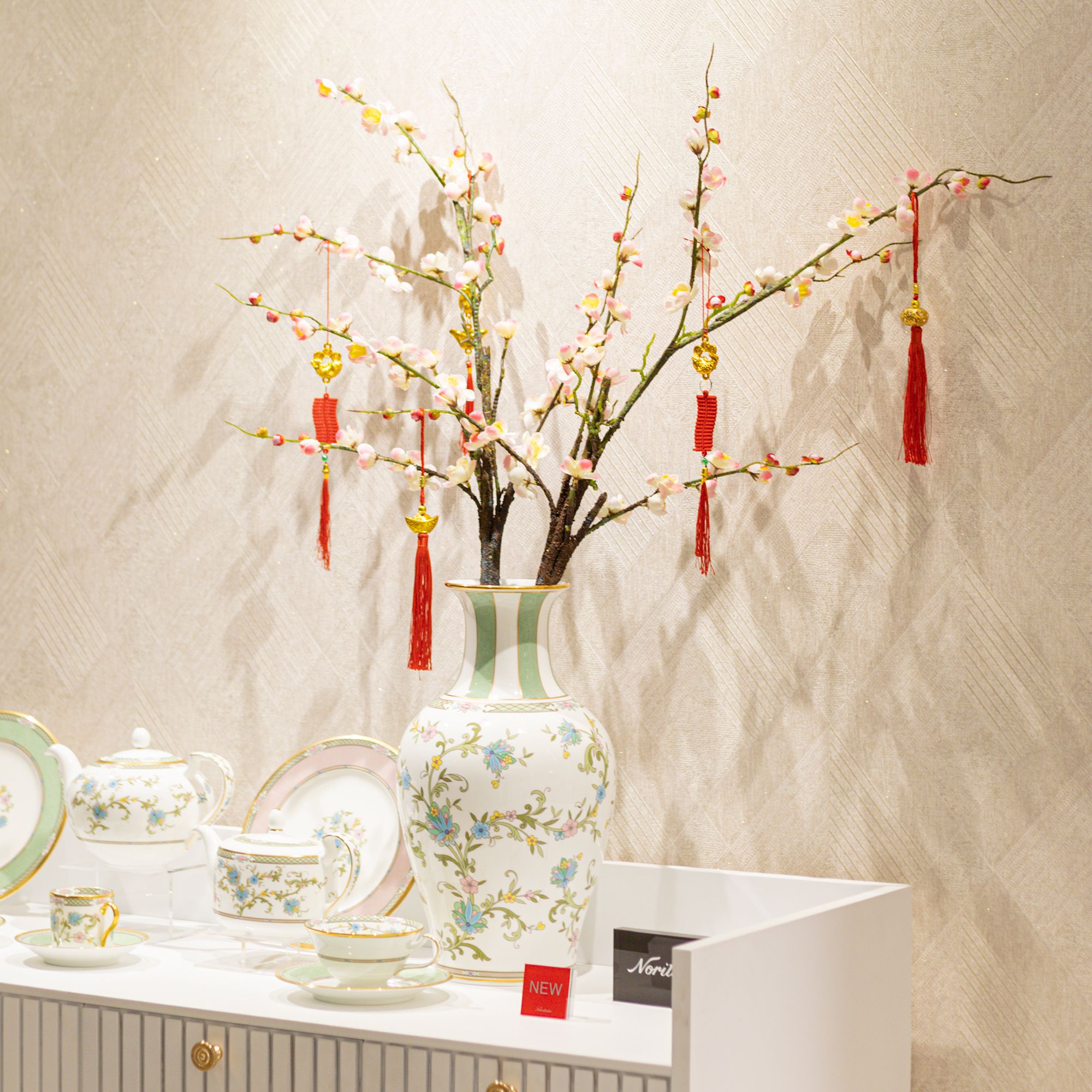 Bình hoa trang trí cao cấp 37cm sứ xương nhập khẩu Nhật Bản | Yoshino 9983J - T53828 