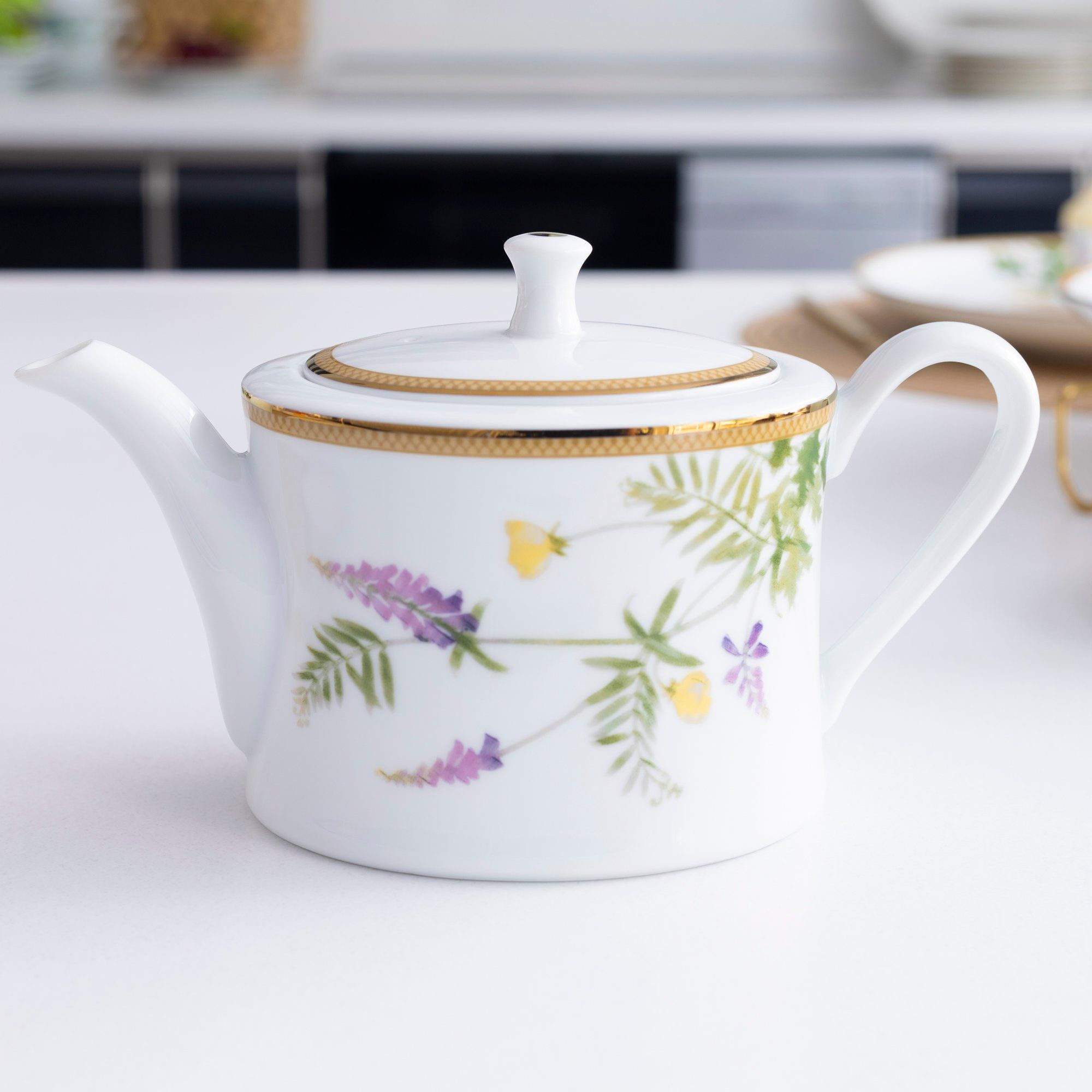  Bộ ấm chén uống trà chiều (ấm 630ml, chén 250ml) 6 món sứ trắng | New Morning 1738L - T07A 