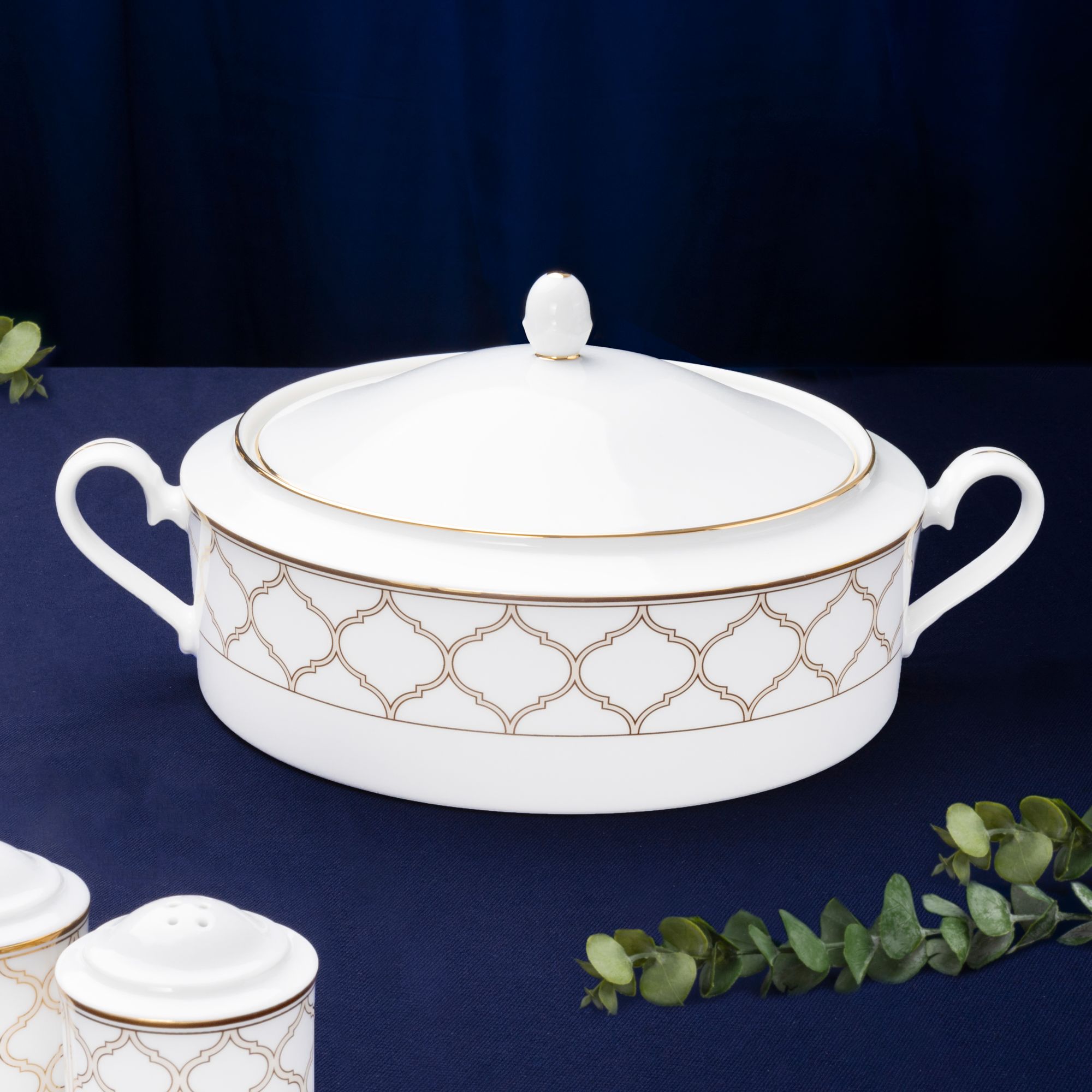  Bộ đĩa ăn kiểu Âu 22 món (cho 6 người) sứ trắng | Eternal Palace Gold 1728L - D024AM 