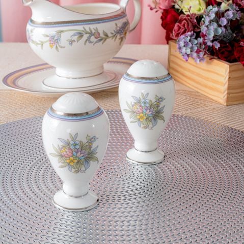  Bộ đĩa ăn kiểu Âu 22 món (cho 6 người) sứ xương | Jardin Fleuri 4910L - D024AN 