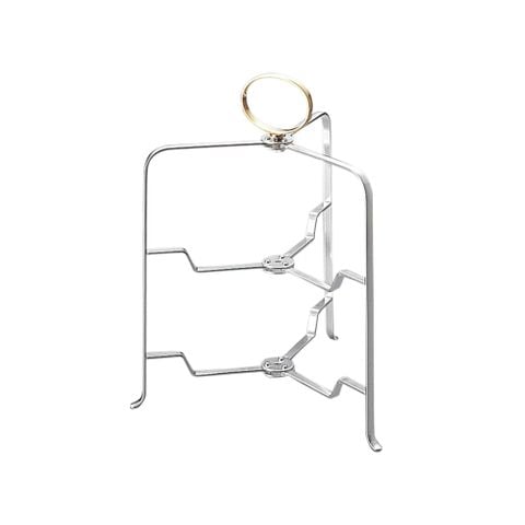  Kệ đựng đĩa bánh 2 tầng ( Niken mạ bạc, vàng ) | Tea Accessory HAK - 9Y 