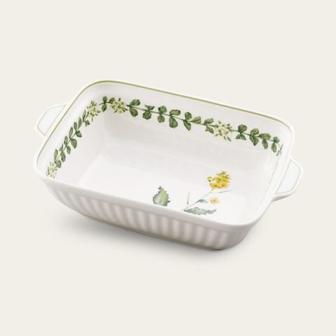  Khay nướng bánh chữ nhật ngang 24,5cm sứ xương | English Herbs 9352L - 95348 