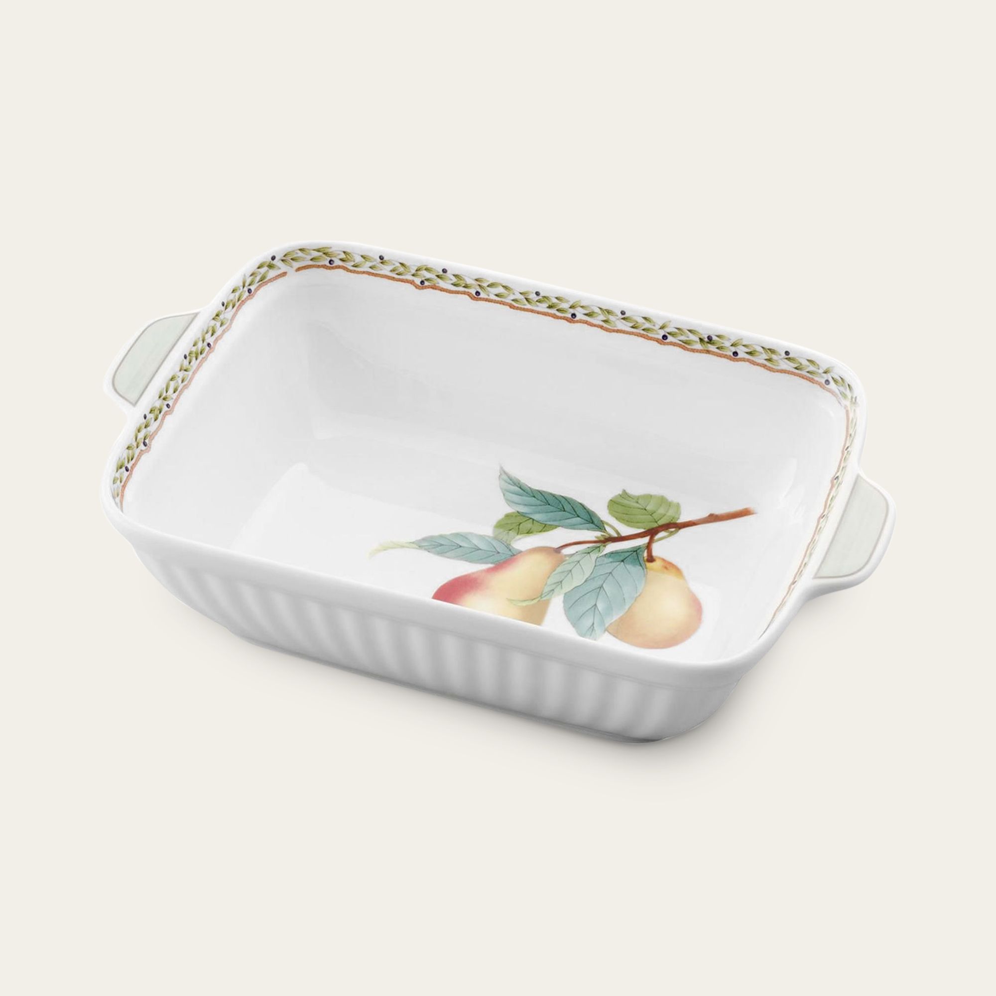  Khay nướng bánh chữ nhật ngang 24,5cm sứ xương | Orchard Garden 9350L - 95348 