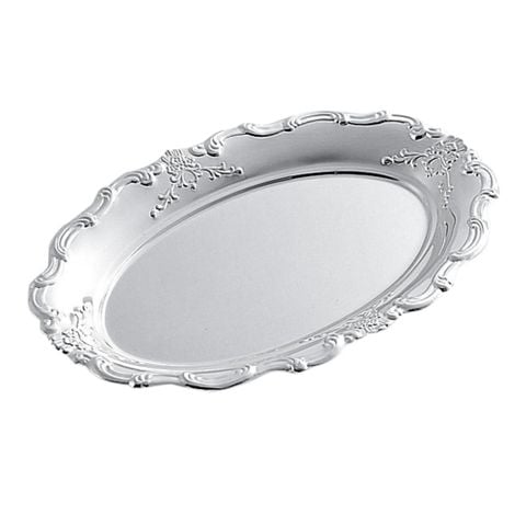  Khay trà/đựng đồ trang trí dài 25,5cm ( Niken mạ bạc, vàng ) | Tea Accessory HAK - 10Y 