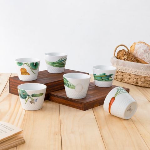  Bộ 06 chén trà (tách trà) Nhật 220ml không quai sứ trắng | Kyoka Shunsai 1620-17L - Q006WH 
