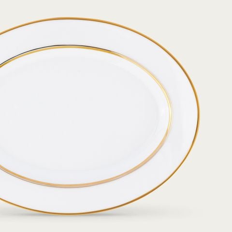  Đĩa Oval cỡ vừa (MD) dài 34,5cm sứ trắng | Gloria L553L - 91344 