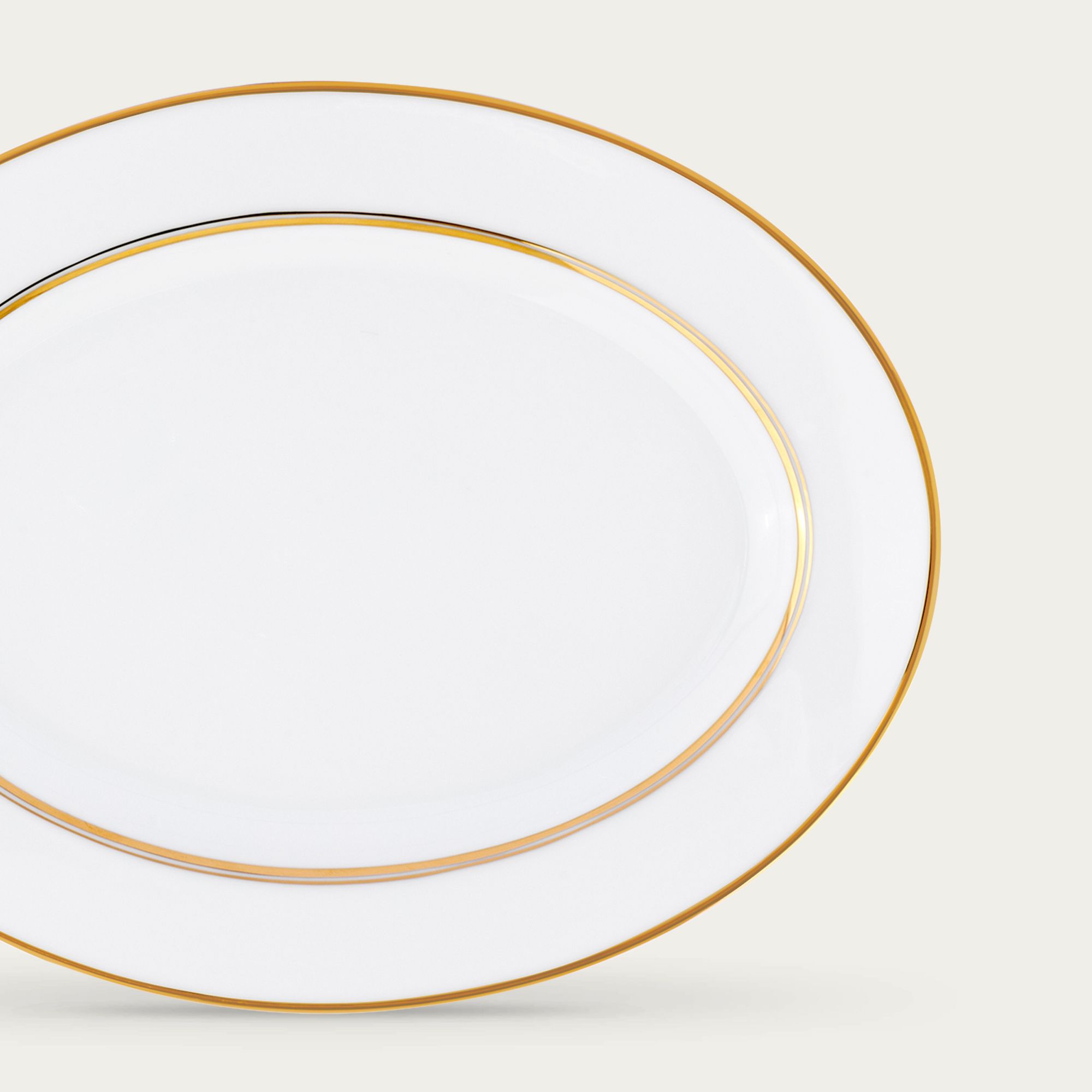  Đĩa Oval cỡ vừa (MD) dài 34,5cm sứ trắng | Gloria L553L - 91344 