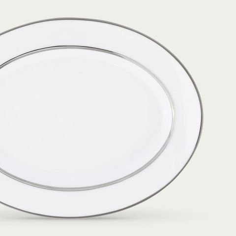 Đĩa Oval cỡ vừa (MD) dài 34,5cm sứ trắng | Galaxy L554L - 91344 