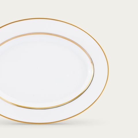  Đĩa Oval cỡ nhỏ (SM) dài 29,4cm sứ trắng | Gloria L553L - 91345 