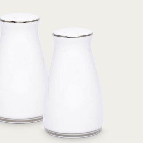  Bộ lọ đựng tiêu (3 lỗ) và muối (7 lỗ) cao 8,6cm sứ trắng | Galaxy L554L - 919710 