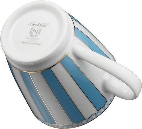  Cốc (ly) uống nước, cà phê 370ml (xanh dương pastel) sứ trắng | CRNIVL Light Blue M-253L - Q001A 