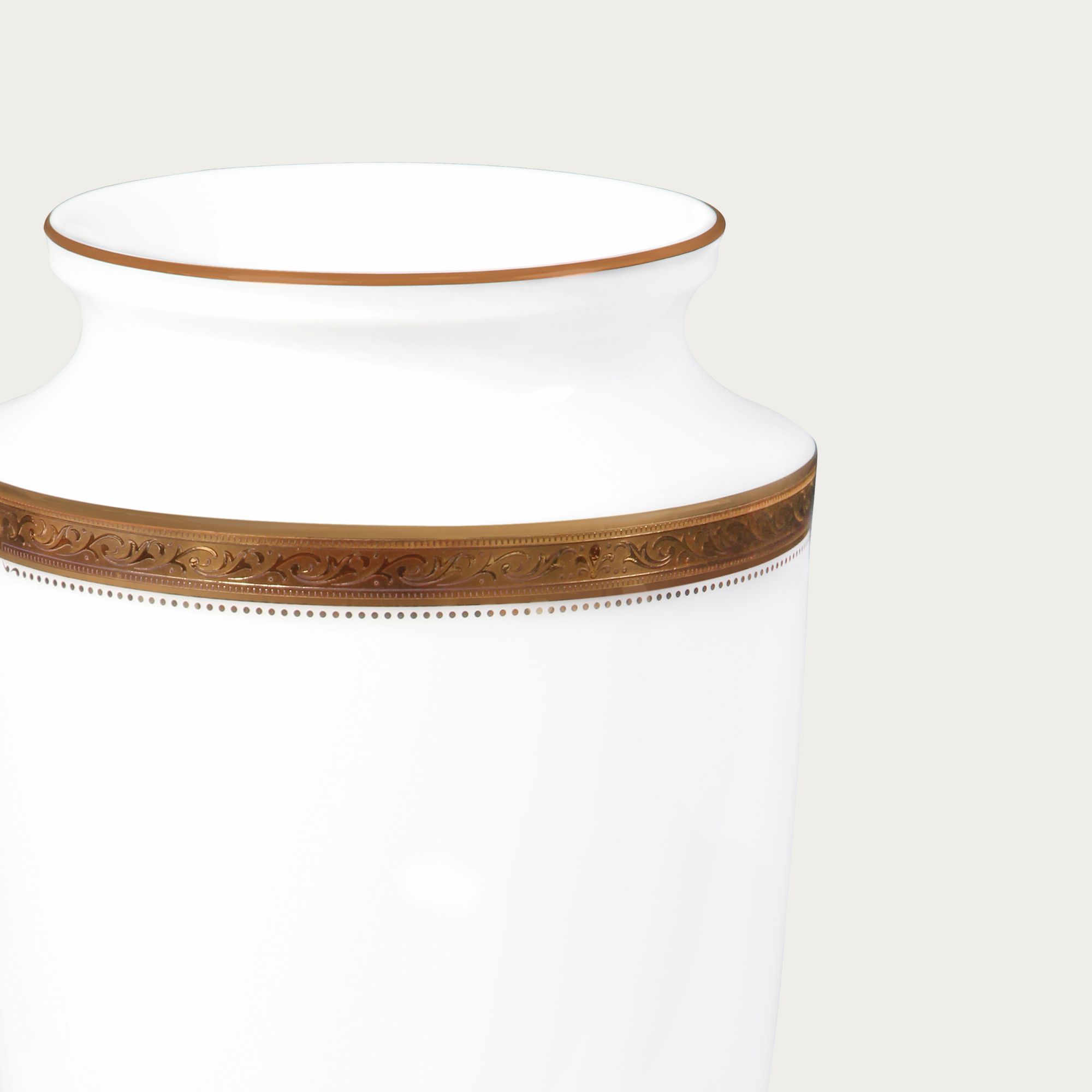  Bình hoa (lọ hoa) trang trí thân bầu cao 23cm (màu trắng) sứ trắng | Majestic White M-163L - T91875K 