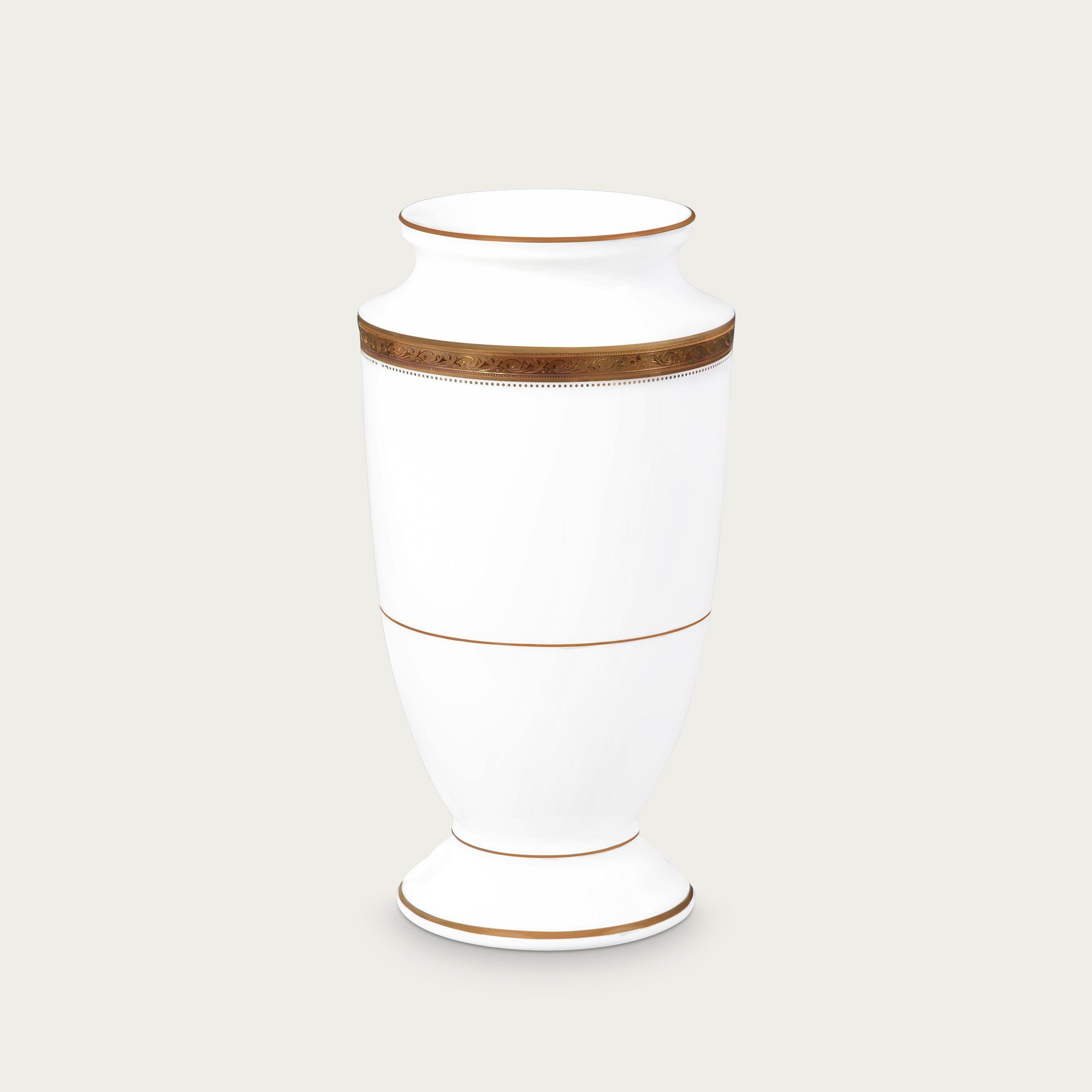  Bình hoa (lọ hoa) trang trí thân bầu cao 23cm (màu trắng) sứ trắng | Majestic White M-163L - T91875K 
