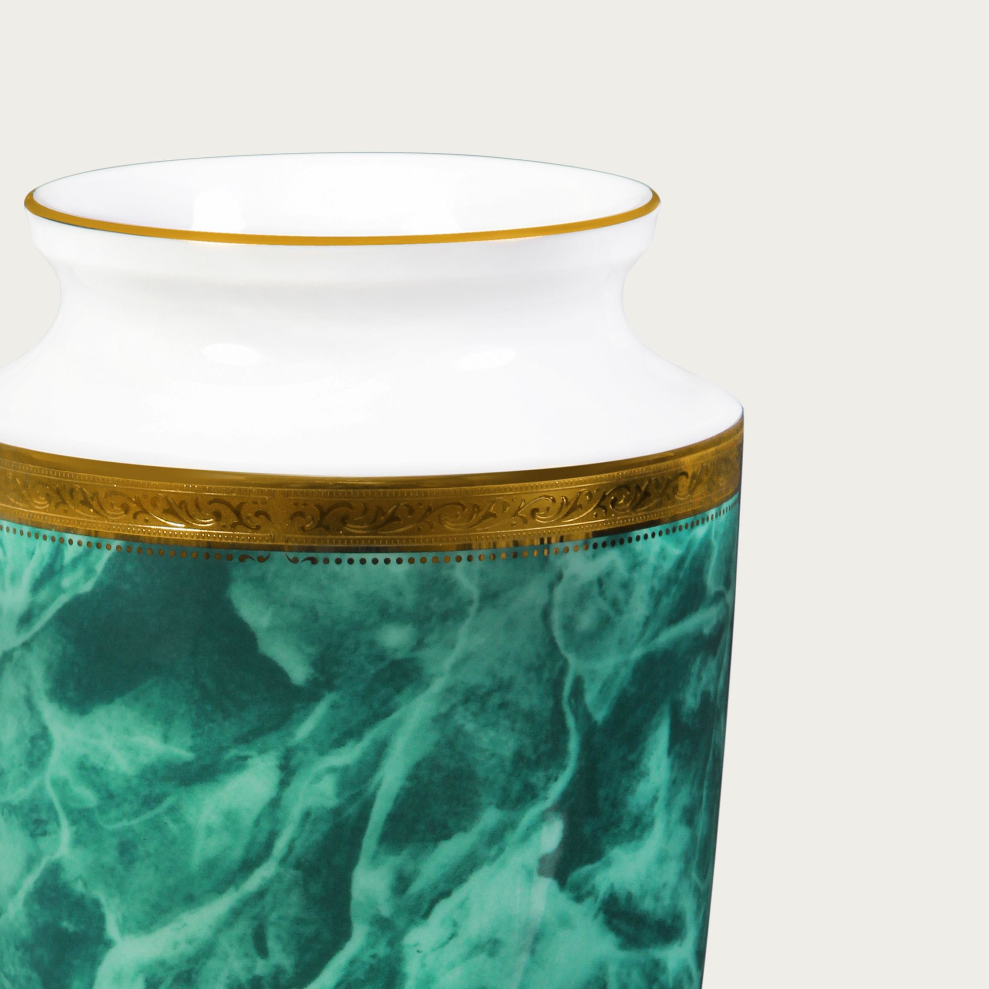  Bình hoa (lọ hoa) trang trí thân bầu cao 23cm (màu xanh - jade) sứ trắng | Majestic Green M-164L - T91875K 