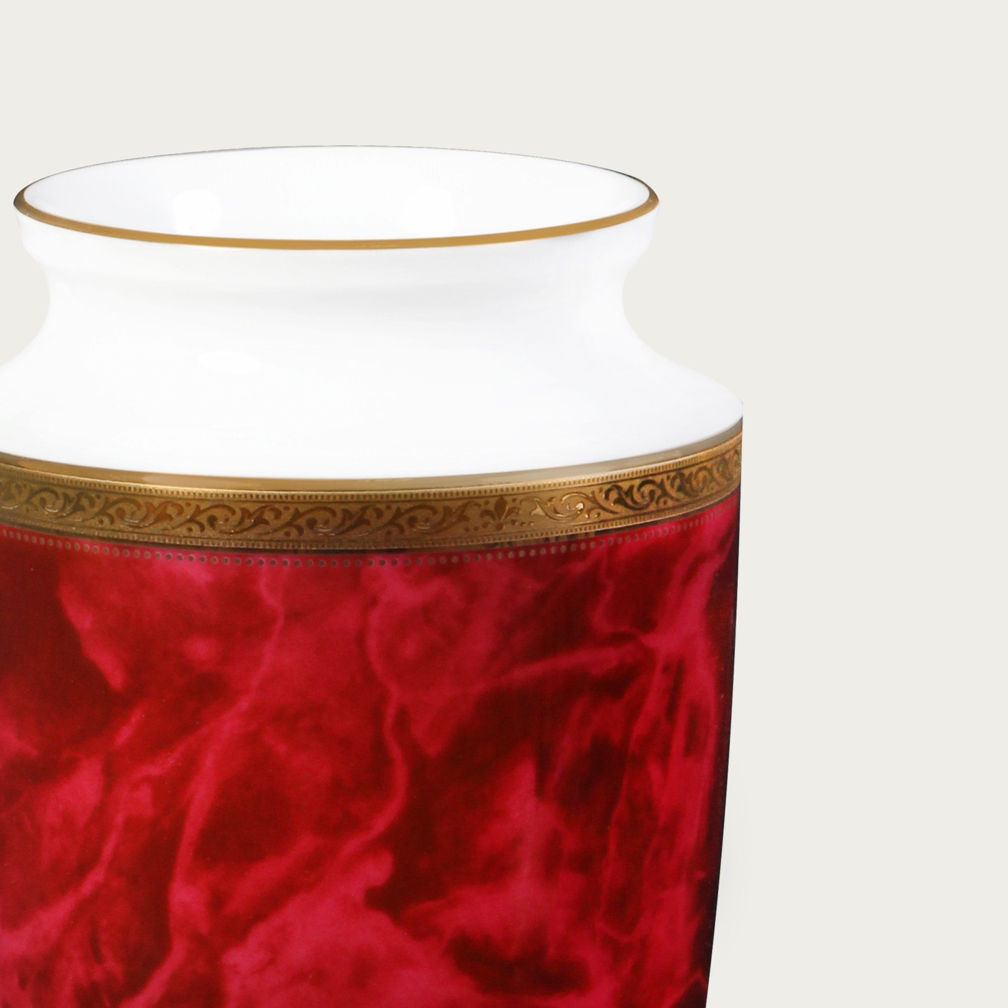  Bình hoa (lọ hoa) trang trí thân bầu cao 23cm (màu đỏ - ruby) sứ trắng | Majestic Burgun M-166L - T91875K 