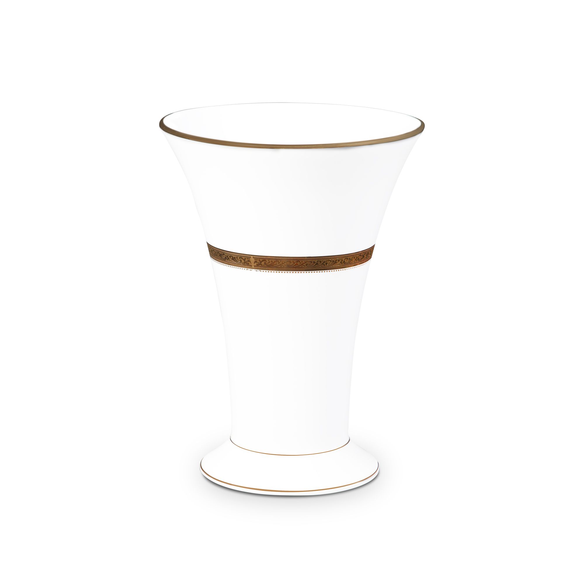  Bình hoa (lọ hoa) trang trí cổ loe cao 23,3cm (màu trắng) sứ trắng | Majestic White M-163L - T91825K 