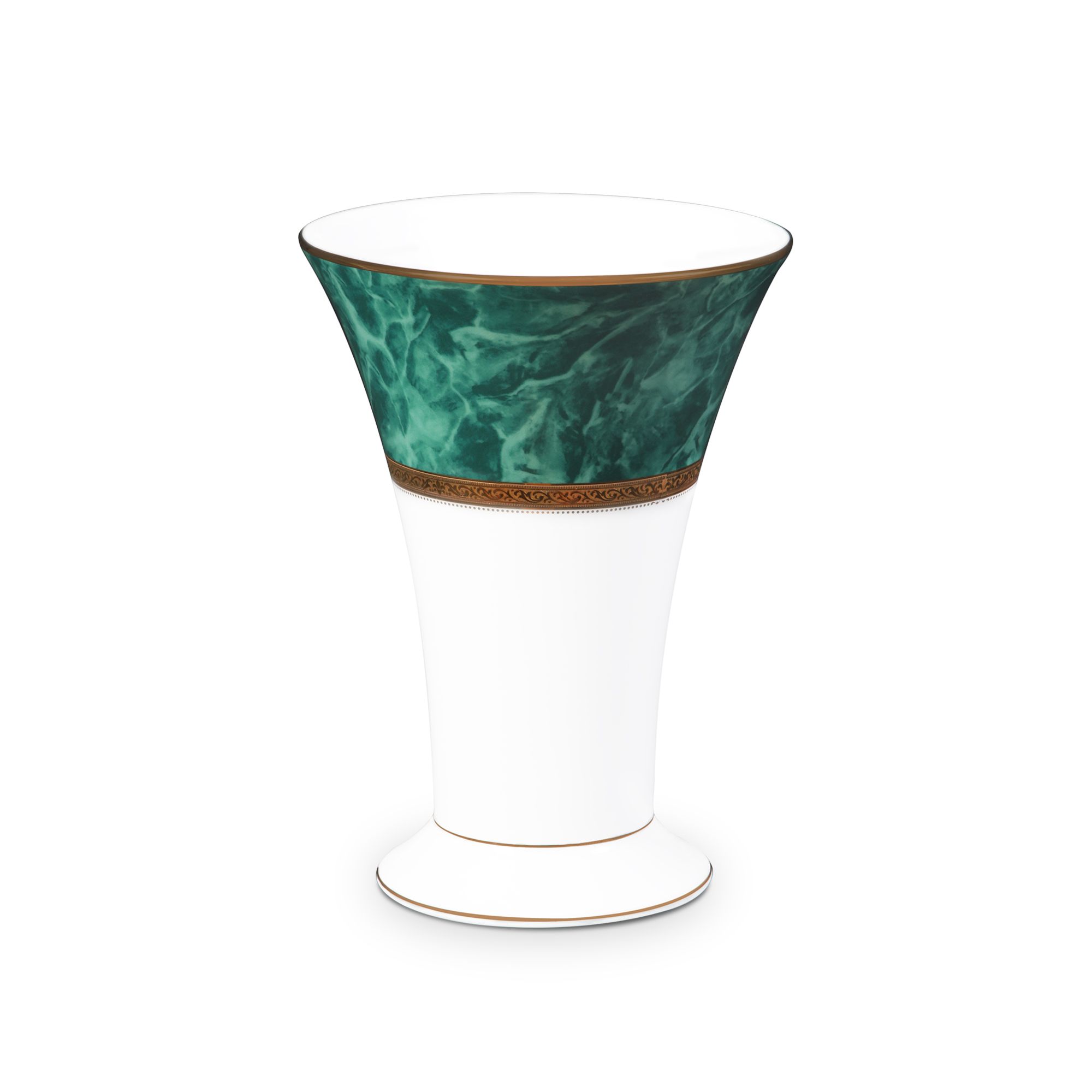  Bình hoa (lọ hoa) trang trí cổ loe cao 23,3cm (màu xanh - jade) sứ trắng | Majestic Green M-164L - T91825K 