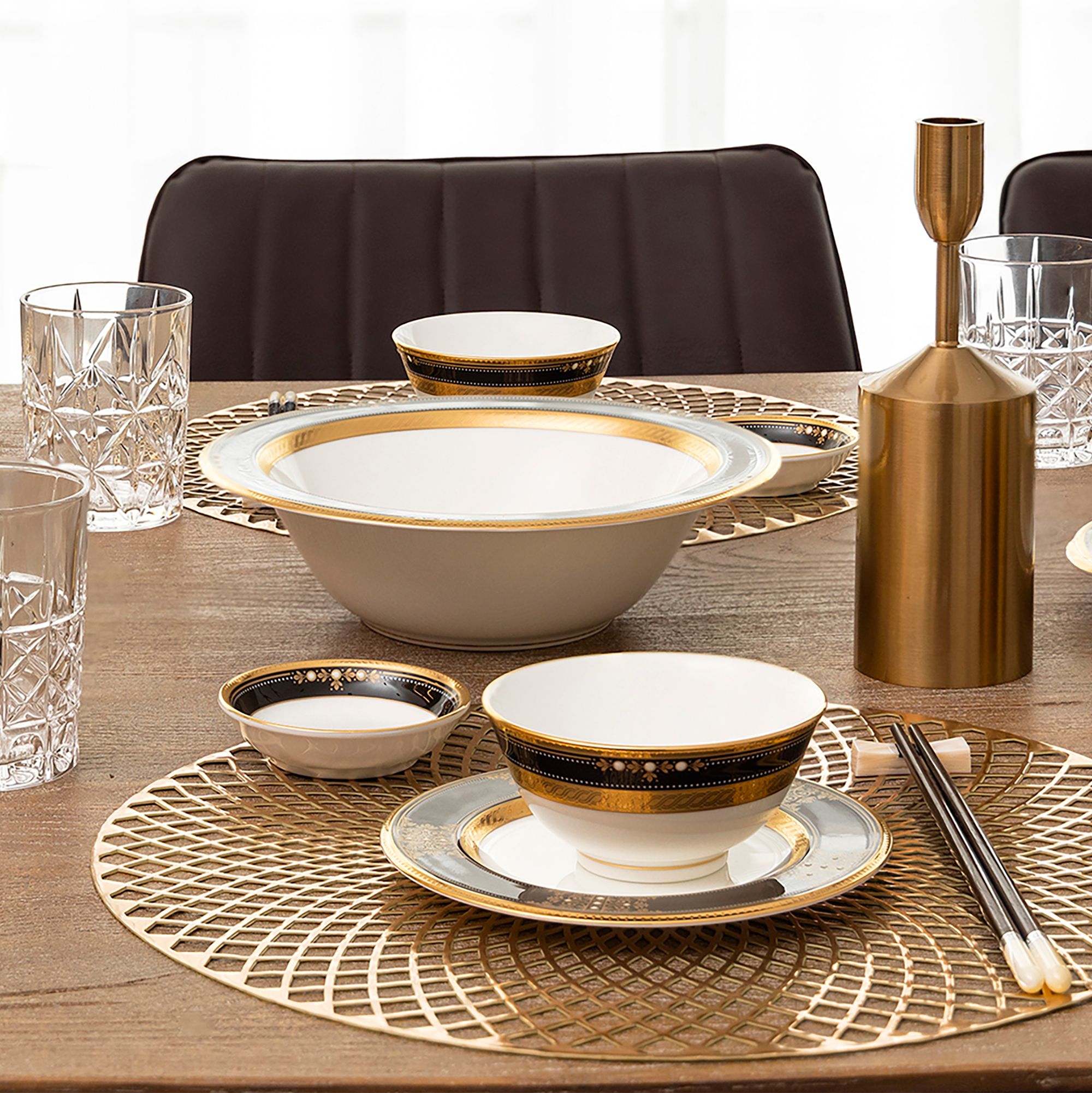  Đĩa tròn cỡ nhỏ đường kính 17,2cm lót bát (chén) cơm sứ xương Nhật Bản | Evening Majesty 4818J - 59512 