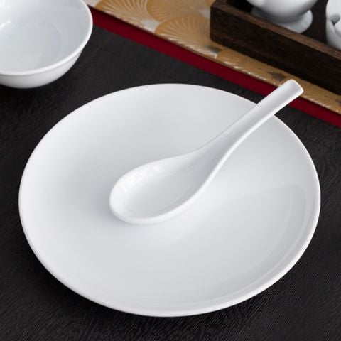  Thìa sứ (muỗng sứ) dài 14,6cm sứ trắng | Art Stage 4257L - 91830 