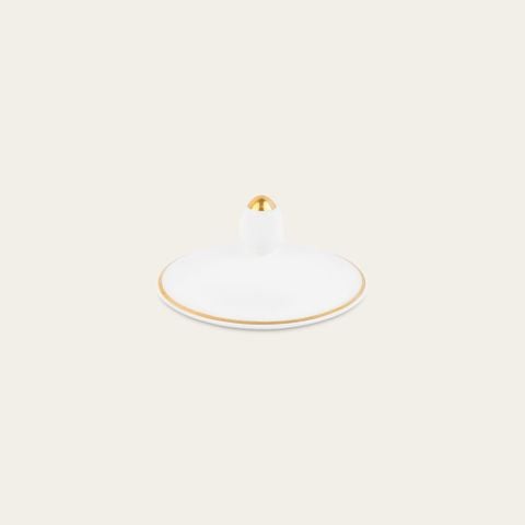 Nắp cốc (ly) uống nước, cà phê sứ xương viền vàng | Gold Line 4674L - 93674 