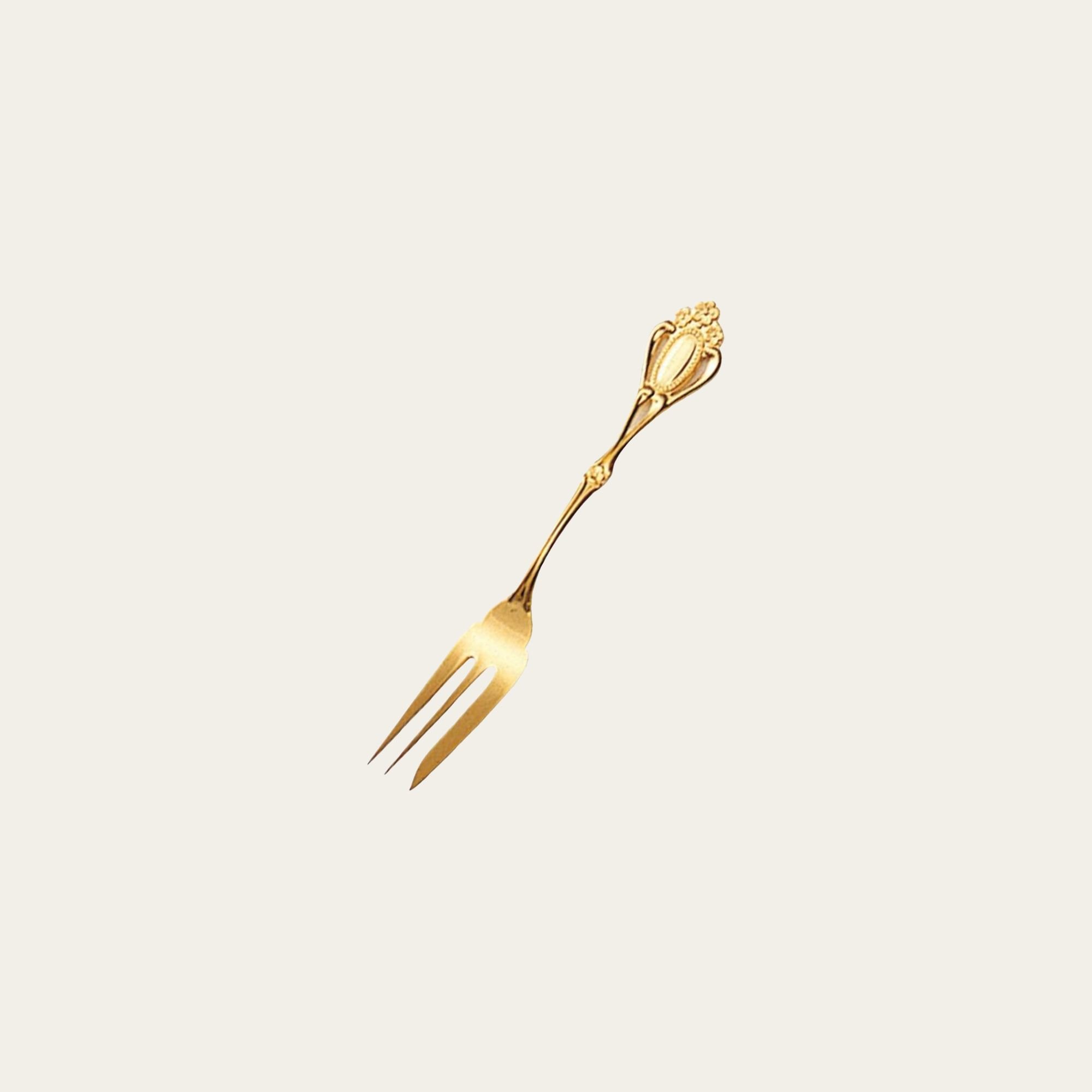  Nĩa bánh ngọt màu vàng dài 14,4cm | Noritake Christine Gold 71G - 23Y 