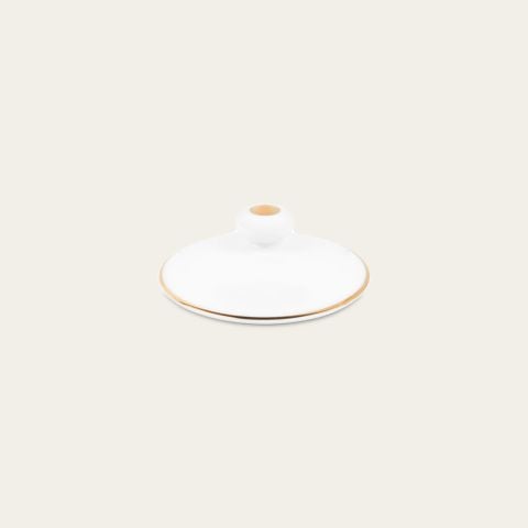  Nắp cốc (ly) uống nước, cà phê sứ trắng viền vàng | Heritage 2982L - 91374 