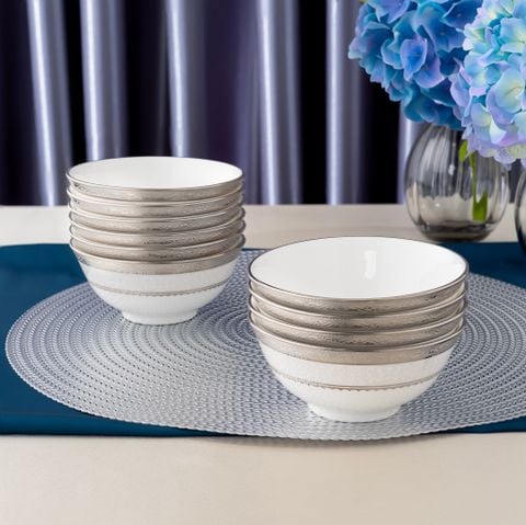  Bộ bát đĩa ăn châu Á cơ bản 22 món (cho 6 người) sứ xương | Odessa Platinum 4875L - D022AB 