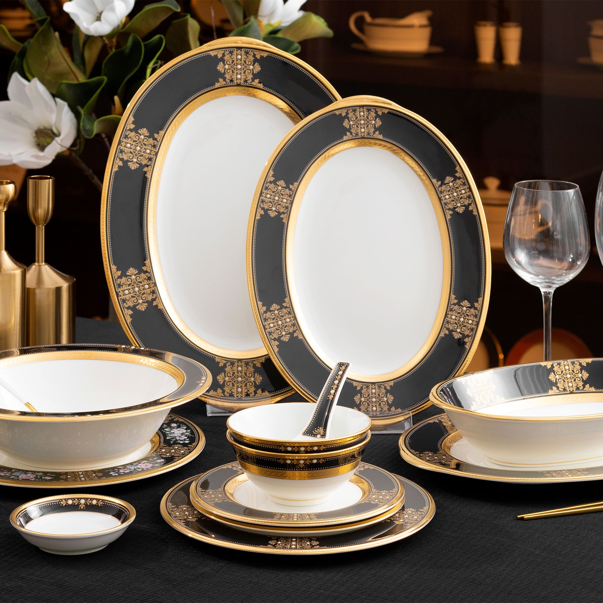 Thìa sứ (muỗng sứ) dài 13,3cm sứ xương Nhật Bản | Evening Majesty 4818J - 50130 
