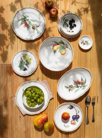  Bộ bát đĩa ăn châu Á cơ bản 22 món (cho 6 người) sứ xương | Orchard Garden 4911L - D022AN 