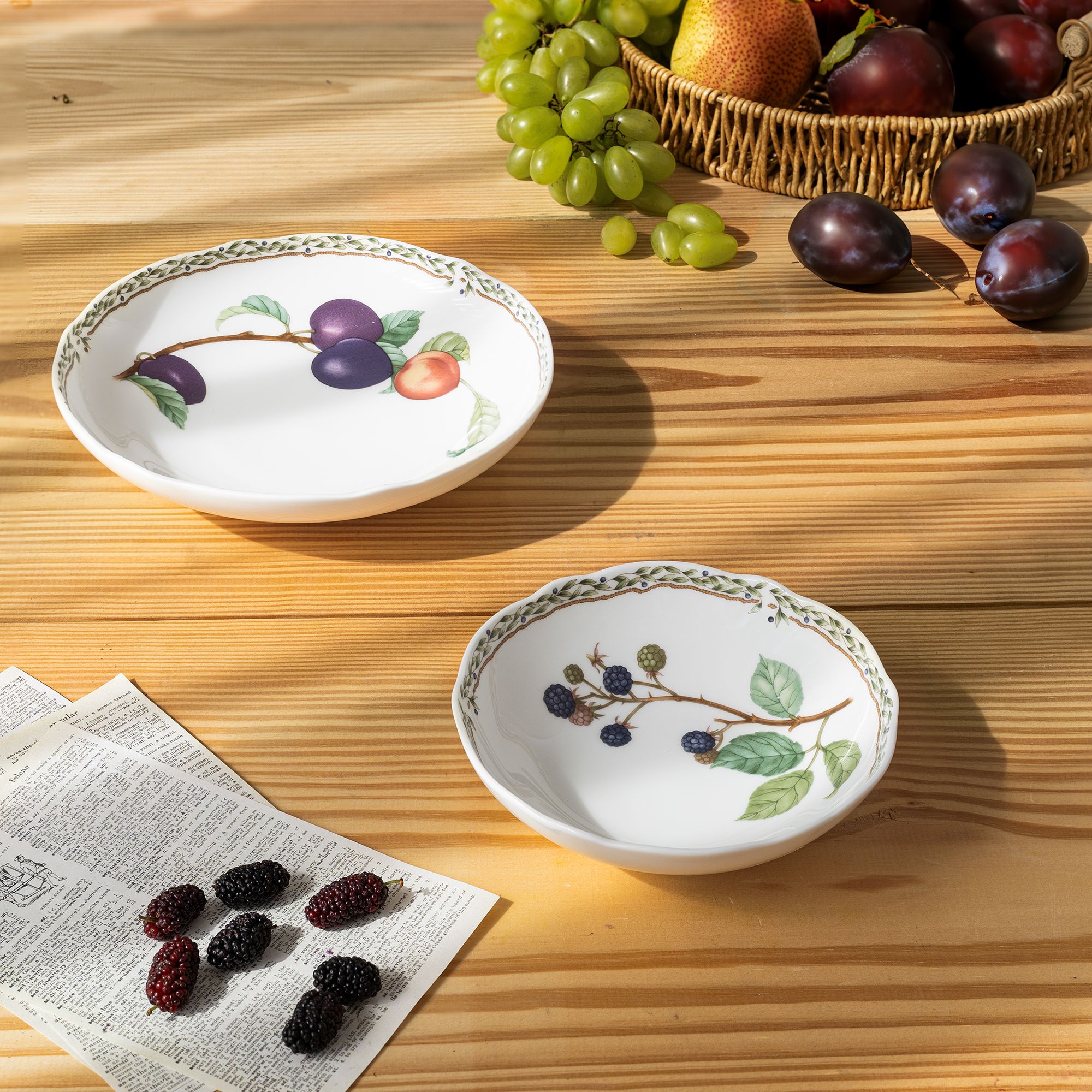  Bộ bát đĩa ăn châu Á đầy đủ 38 món (cho 6 người) sứ xương | Orchard Garden 4911L - D038AN 