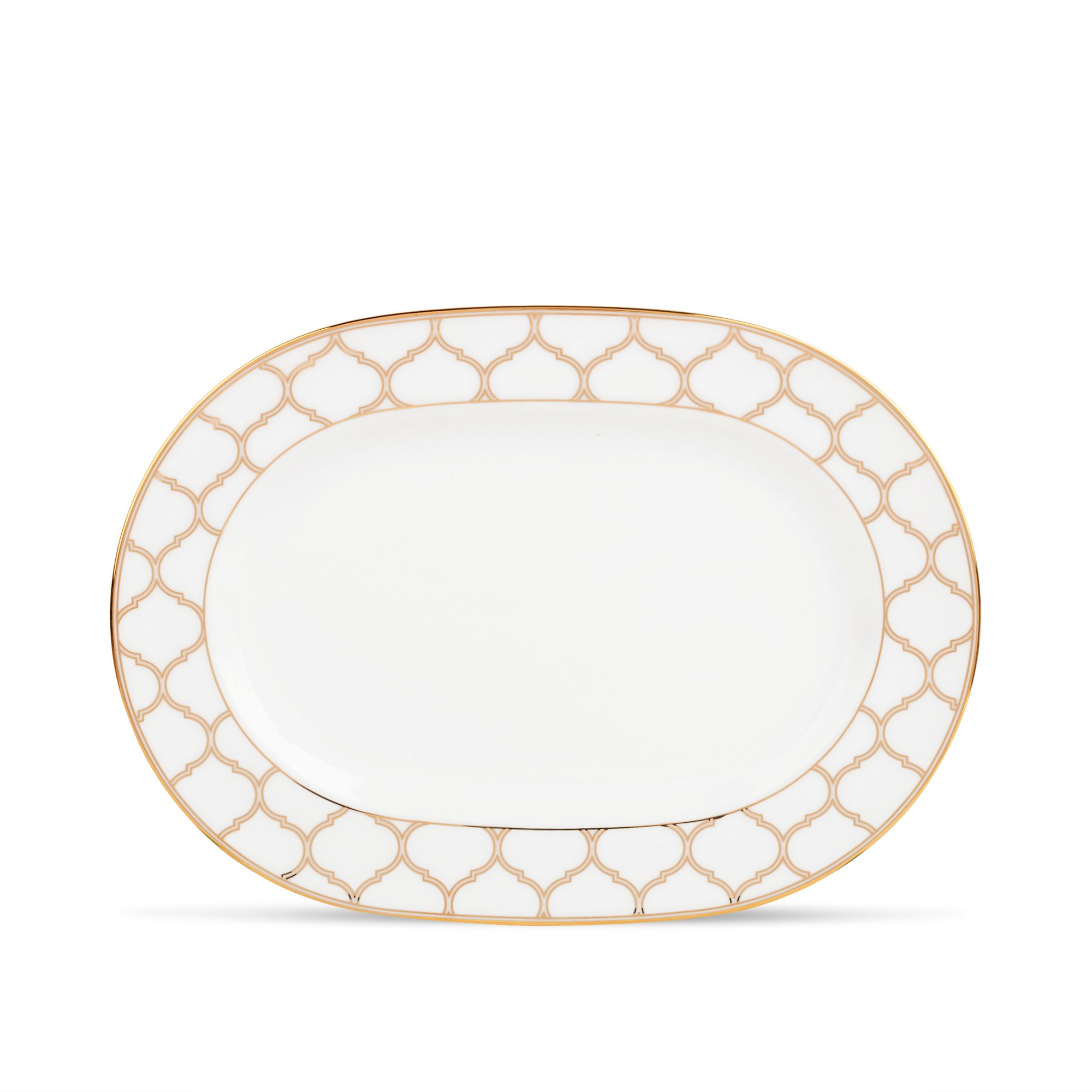  Đĩa Oval cỡ nhỏ (size S) dài 30,4cm sứ trắng | Eternal Palace Gold 1728L-91045 