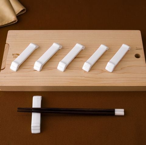 Bộ 06 gác đũa dài 9,4cm sứ xương | Plain White 9990L - S97369