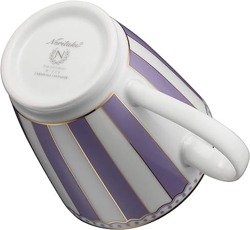  Cốc (ly) uống nước, cà phê 370ml (tím lavender) sứ trắng | CRNIVL Lavender M-248L - Q001A 