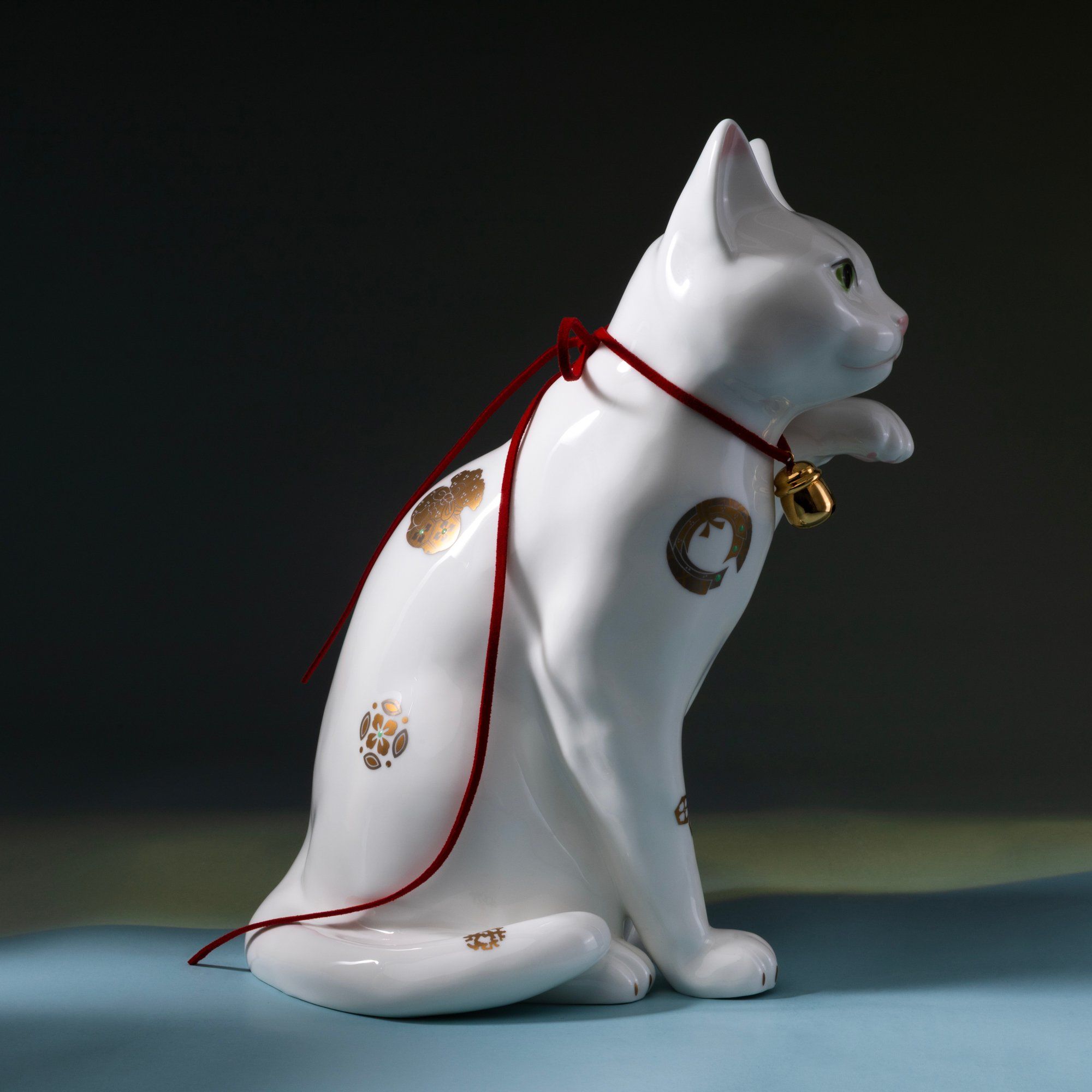  Tượng sứ mèo may mắn cao 26,5cm sứ xương cao cấp Nhật Bản | Fortune Cat AC405 - T54550B 