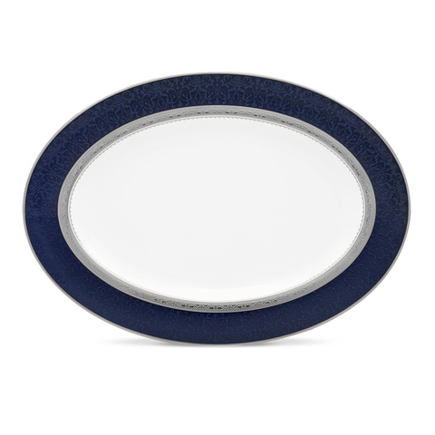  Đĩa Oval cỡ vừa (MD) dài 36,8cm sứ xương | Odessa Cobalt Platinum 4922L - 97244 